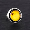 large sterling silver and amber ring