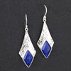 large sterling silver and lapis drop earrings