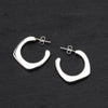 large sterling silver asymmetric hoop earrings