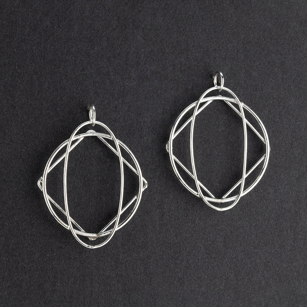 large sterling silver geometric earrings