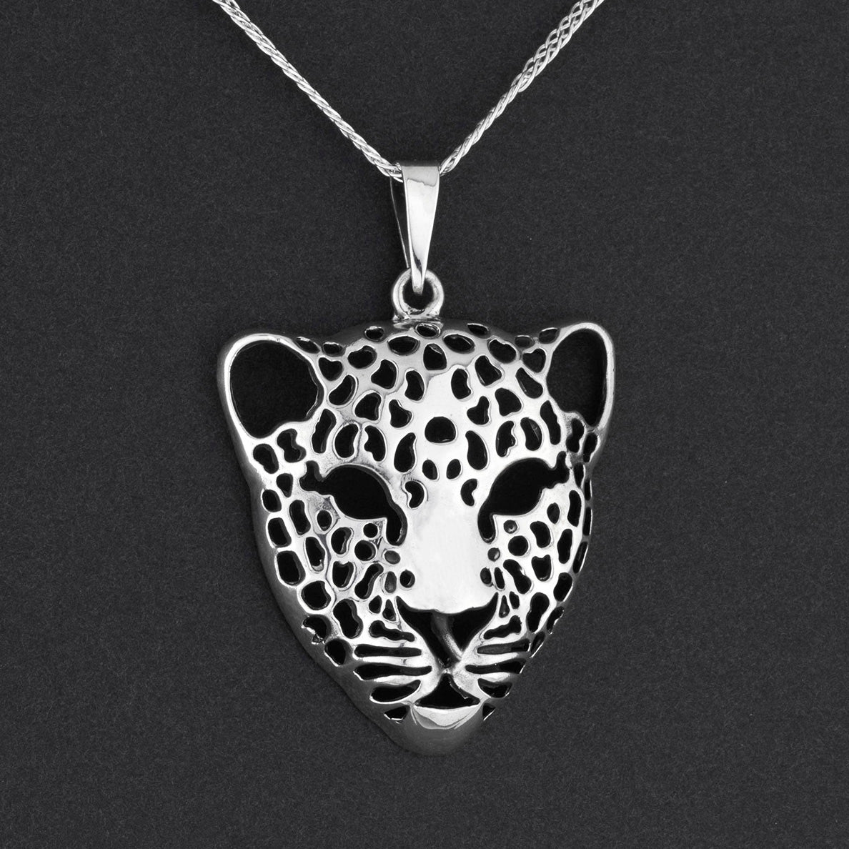 large sterling silver jaguar pendant