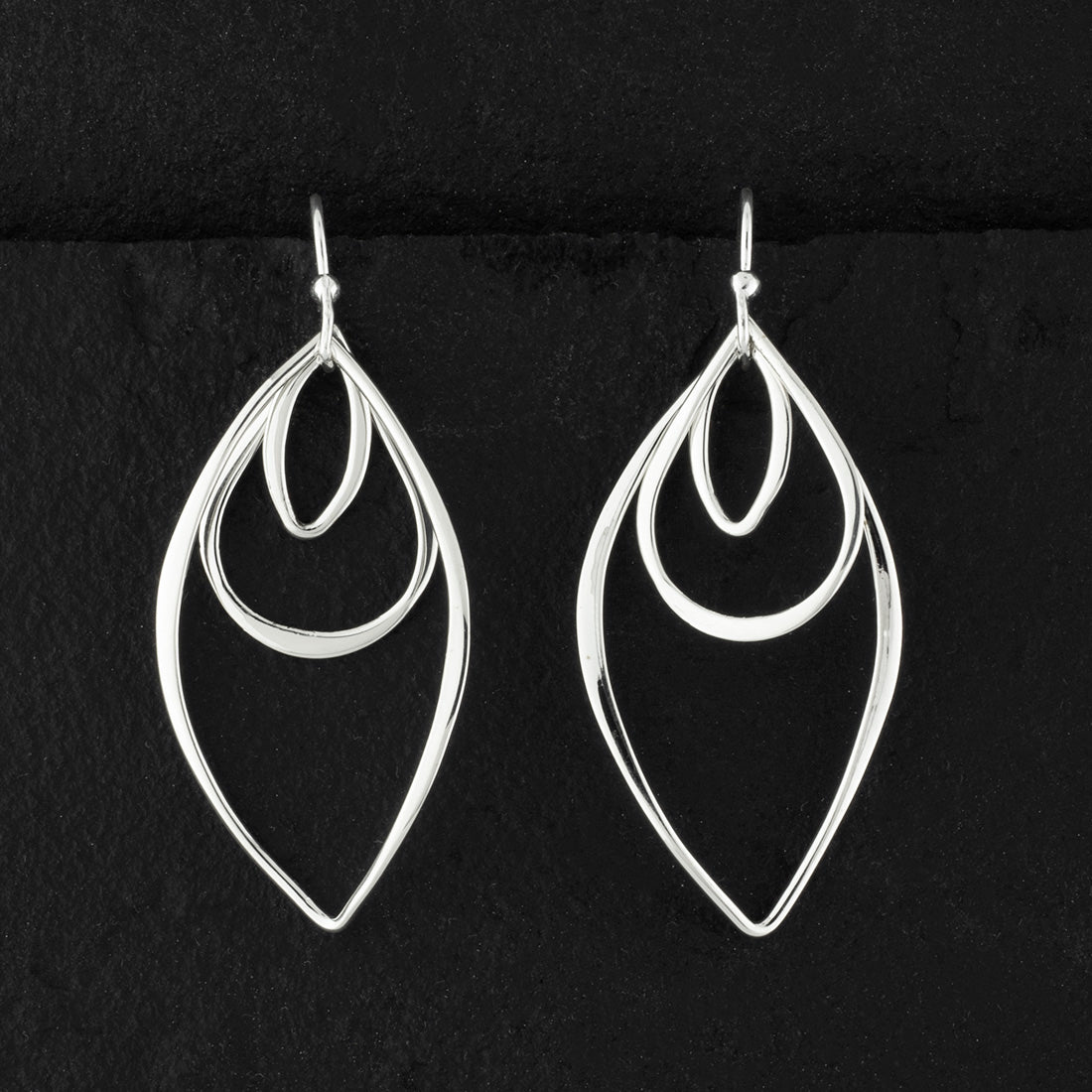 large sterling silver layered dangle earrings