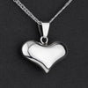 large sterling silver puffy heart pendant necklace