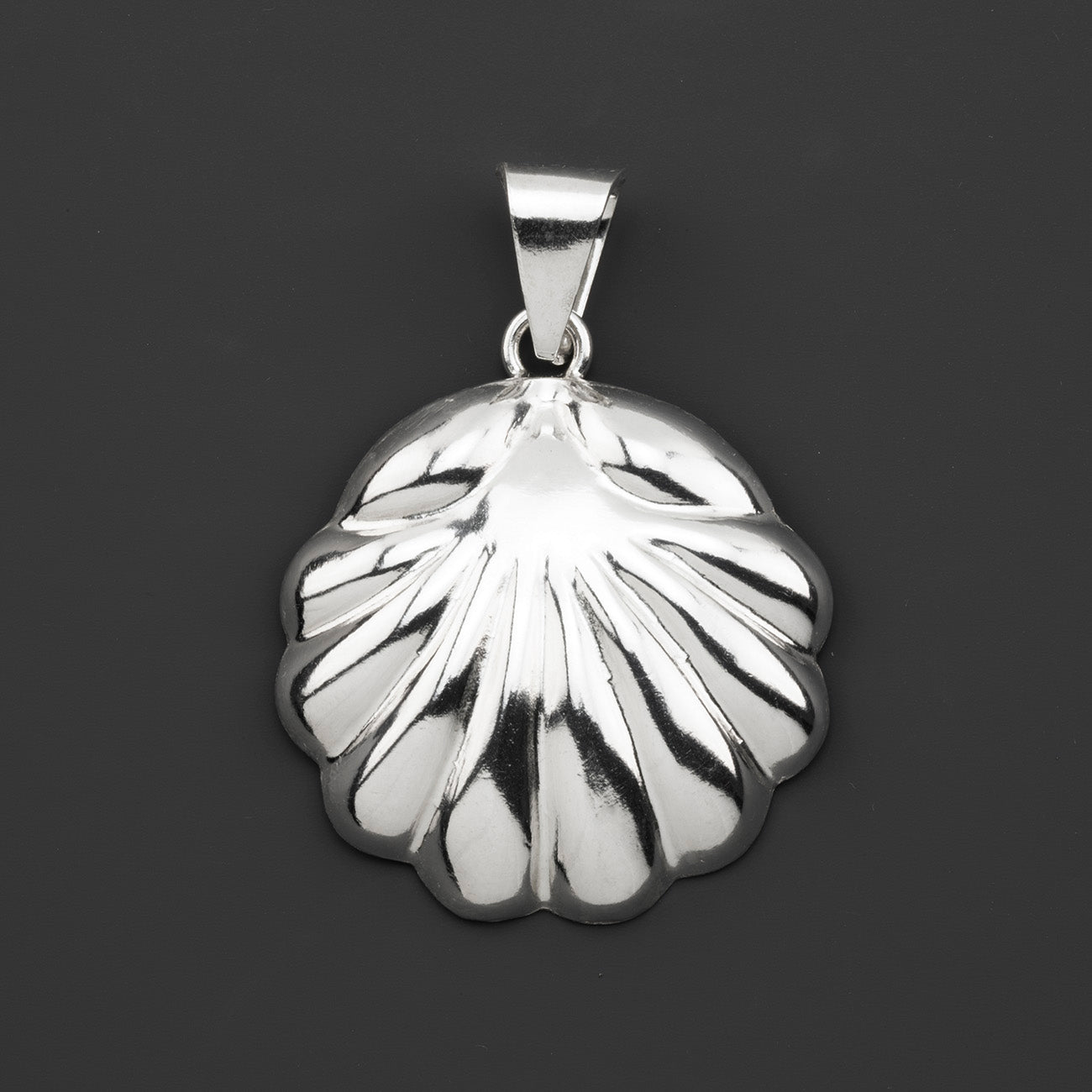 large sterling silver seashell pendant