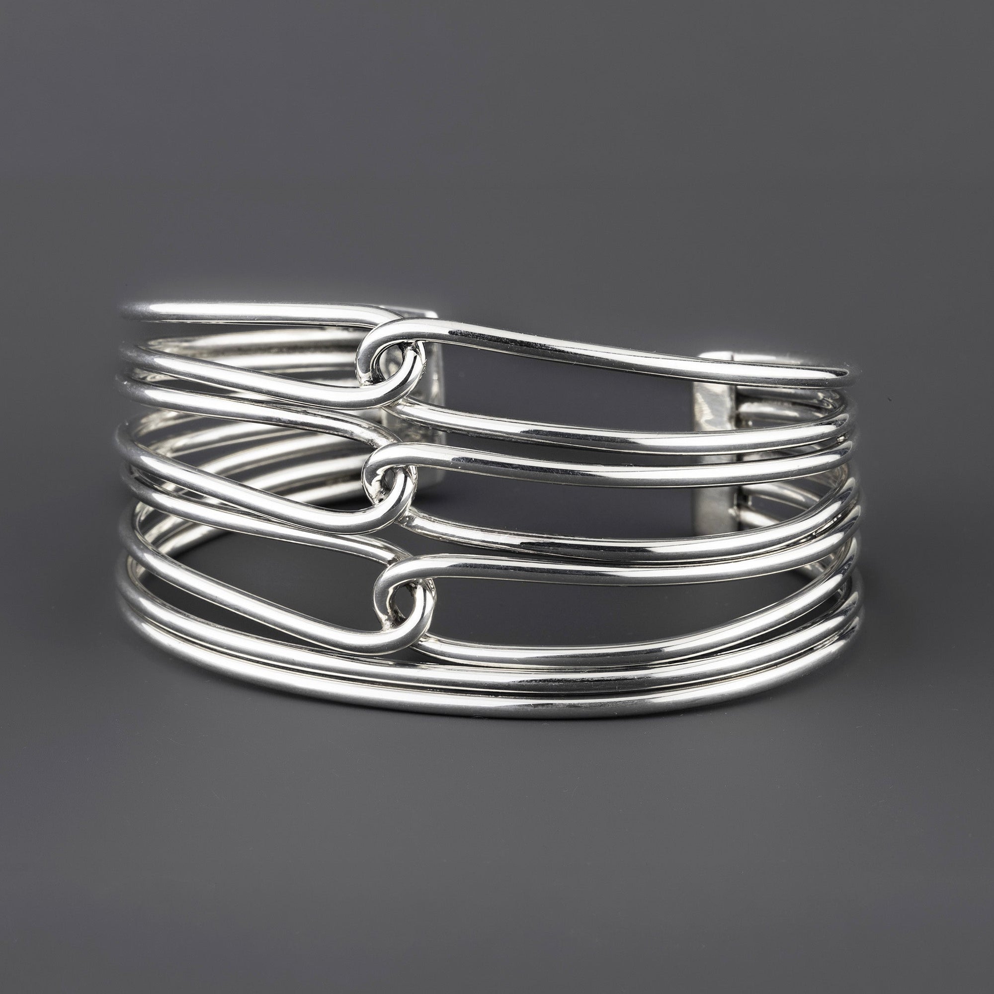 large sterling silver statement cuff bracelet