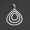 large sterling silver triple teardrop pendant