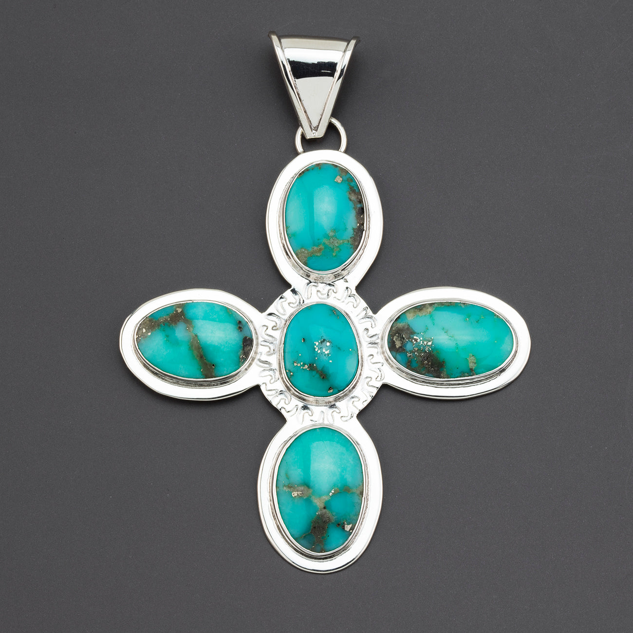 large tuquoise cross pendant