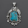 large turquoise floral pendant