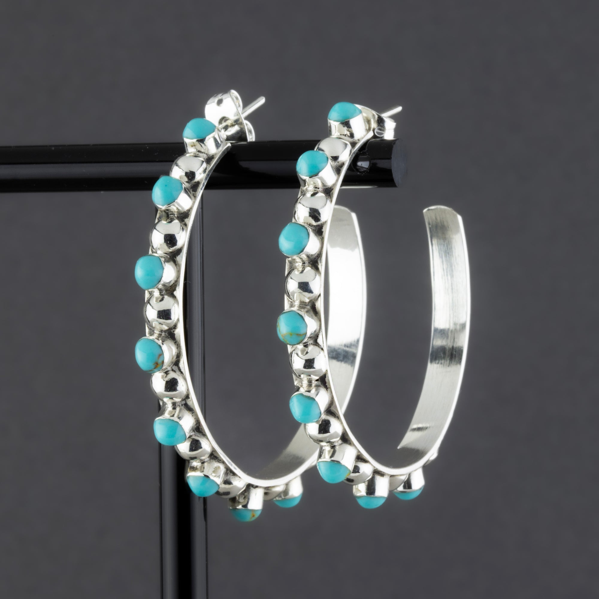 large turquoise hoop earrings
