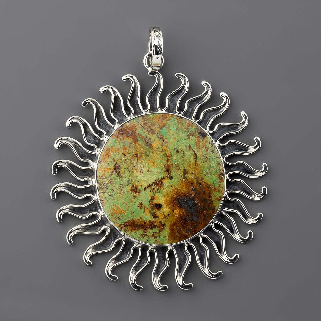 large turquoise sun pendant