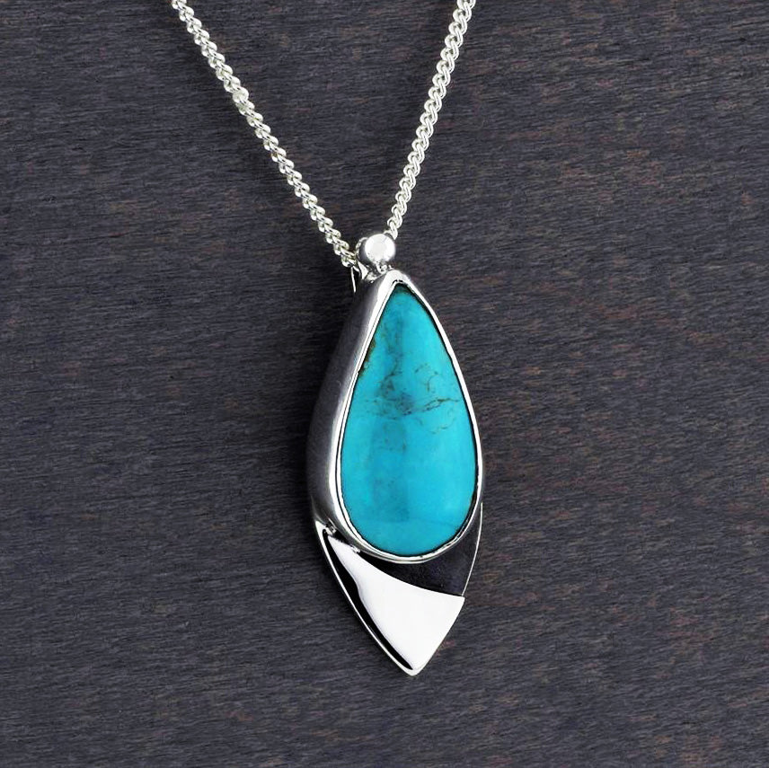 large turquoise teardrop necklace