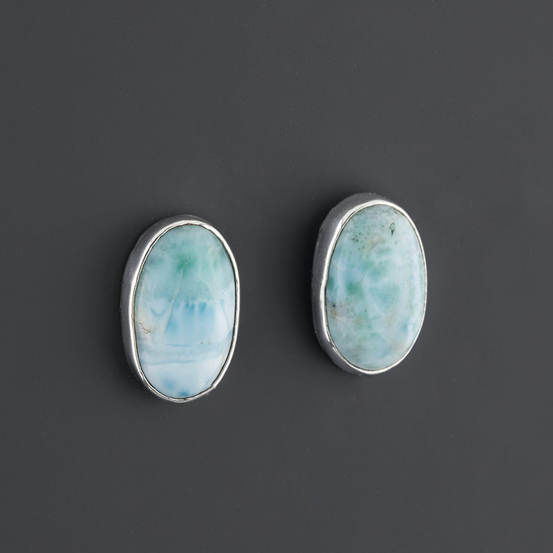 larimar stud earrings