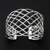 lattice luxe wide silver cuff bracelet