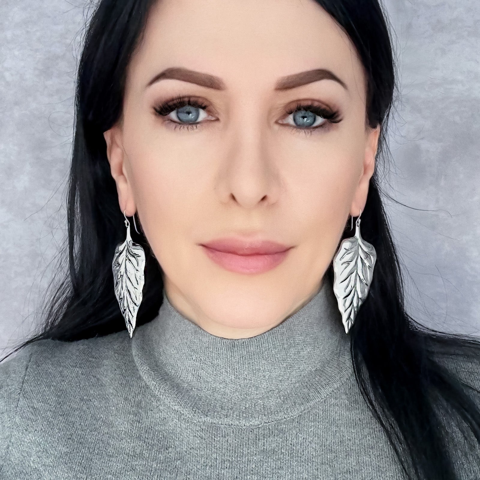 Leaf Armor Large Sterling Silver Earrings