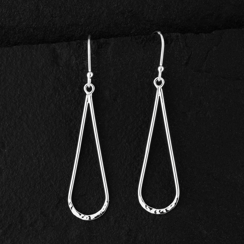 lightweight sterling silver open teardrop earrings