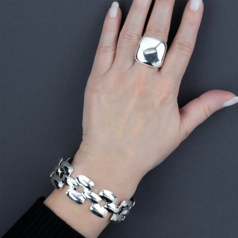 bold solid sterling silver cuff bracelet