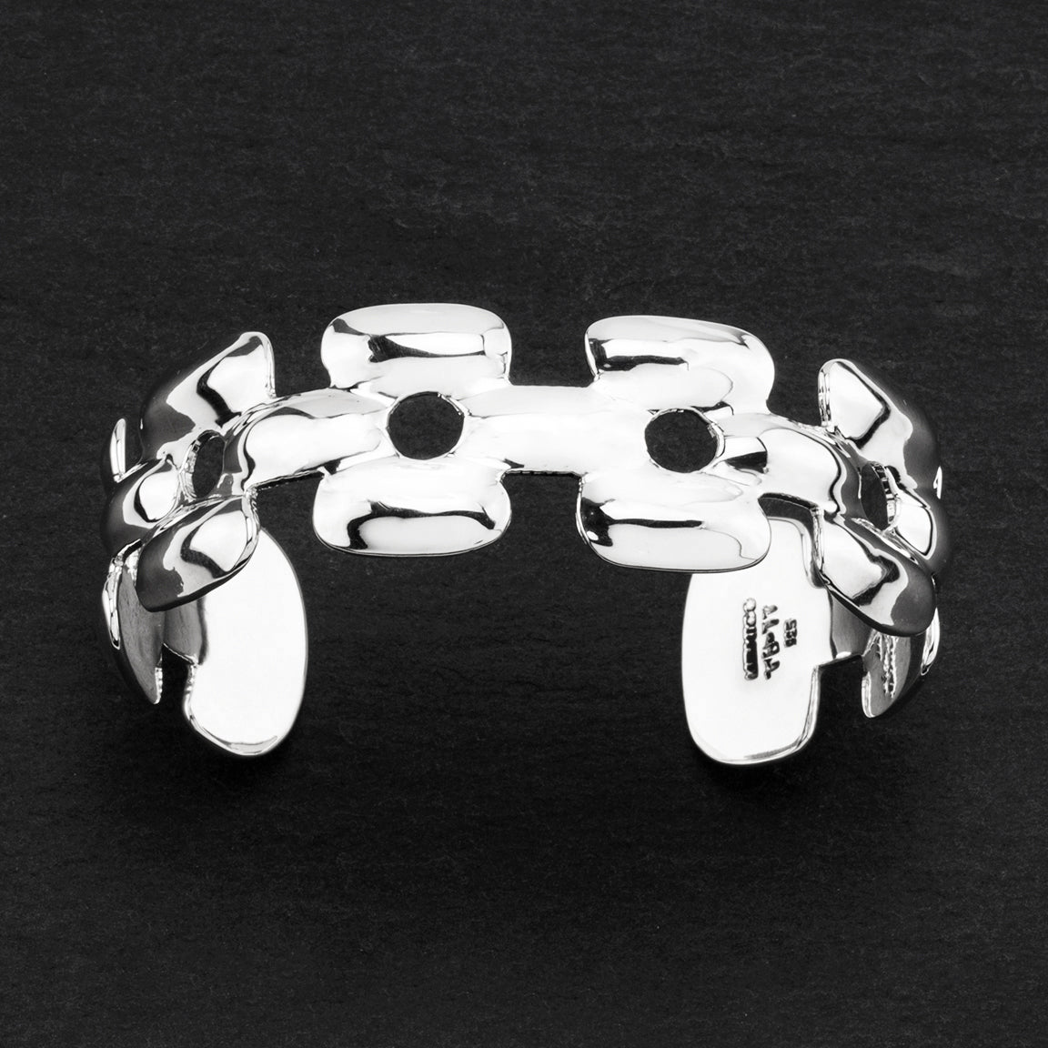 linked allure sterling silver cuff bracelet