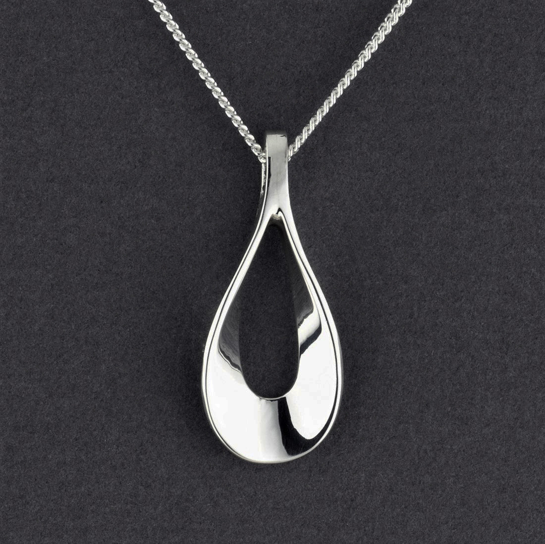 liquid curve sterling silver pendant 