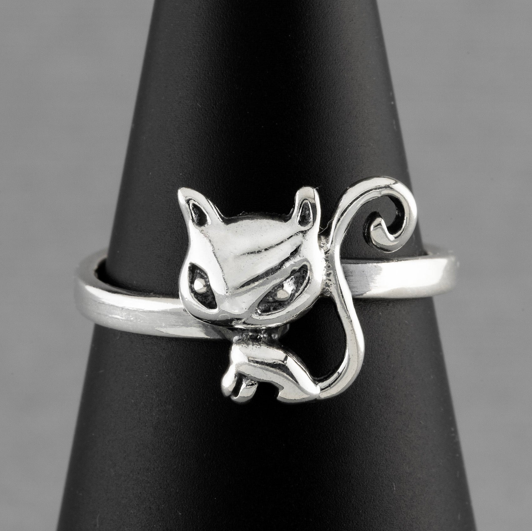 little trouble sterling silver cat ring