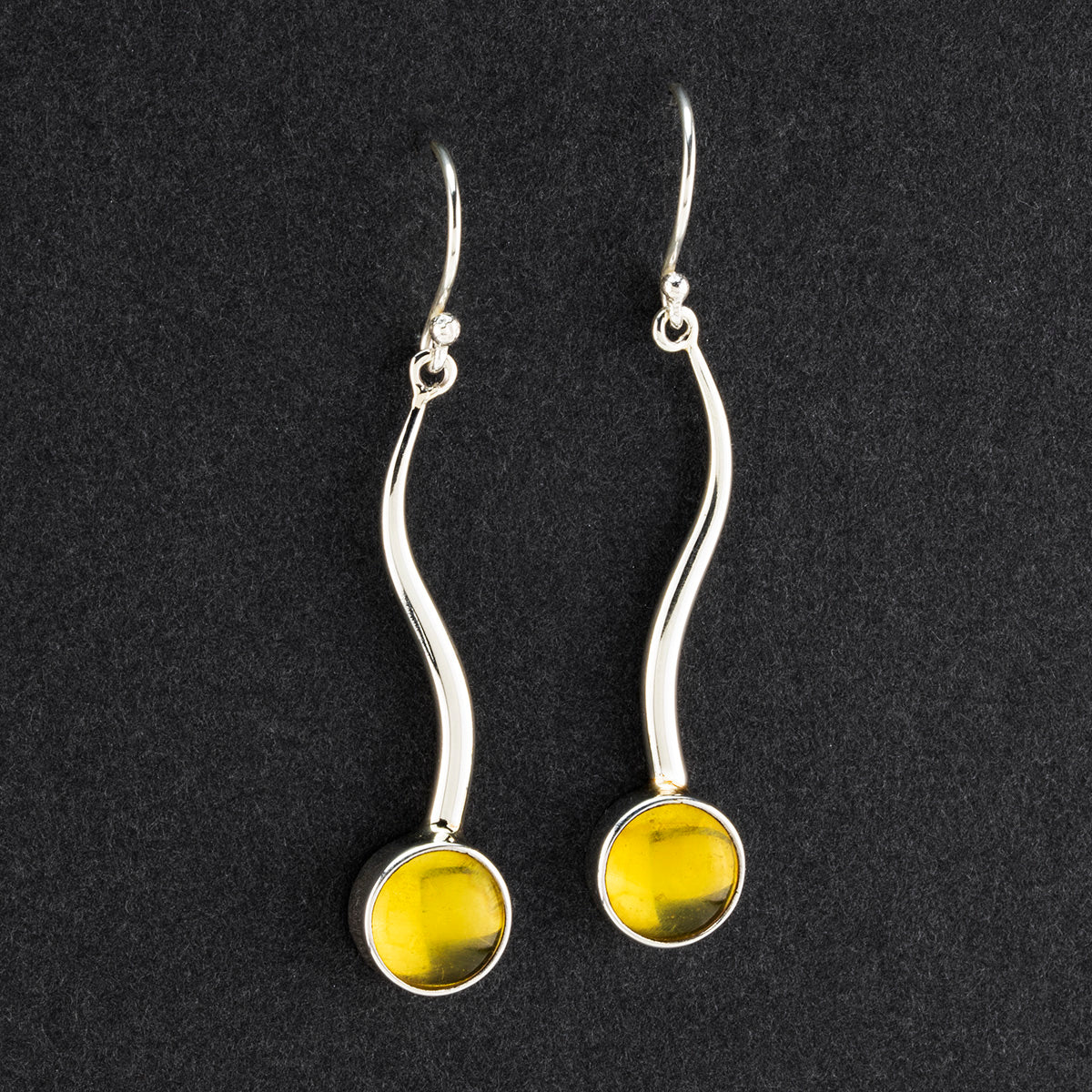 long amber drop earrings