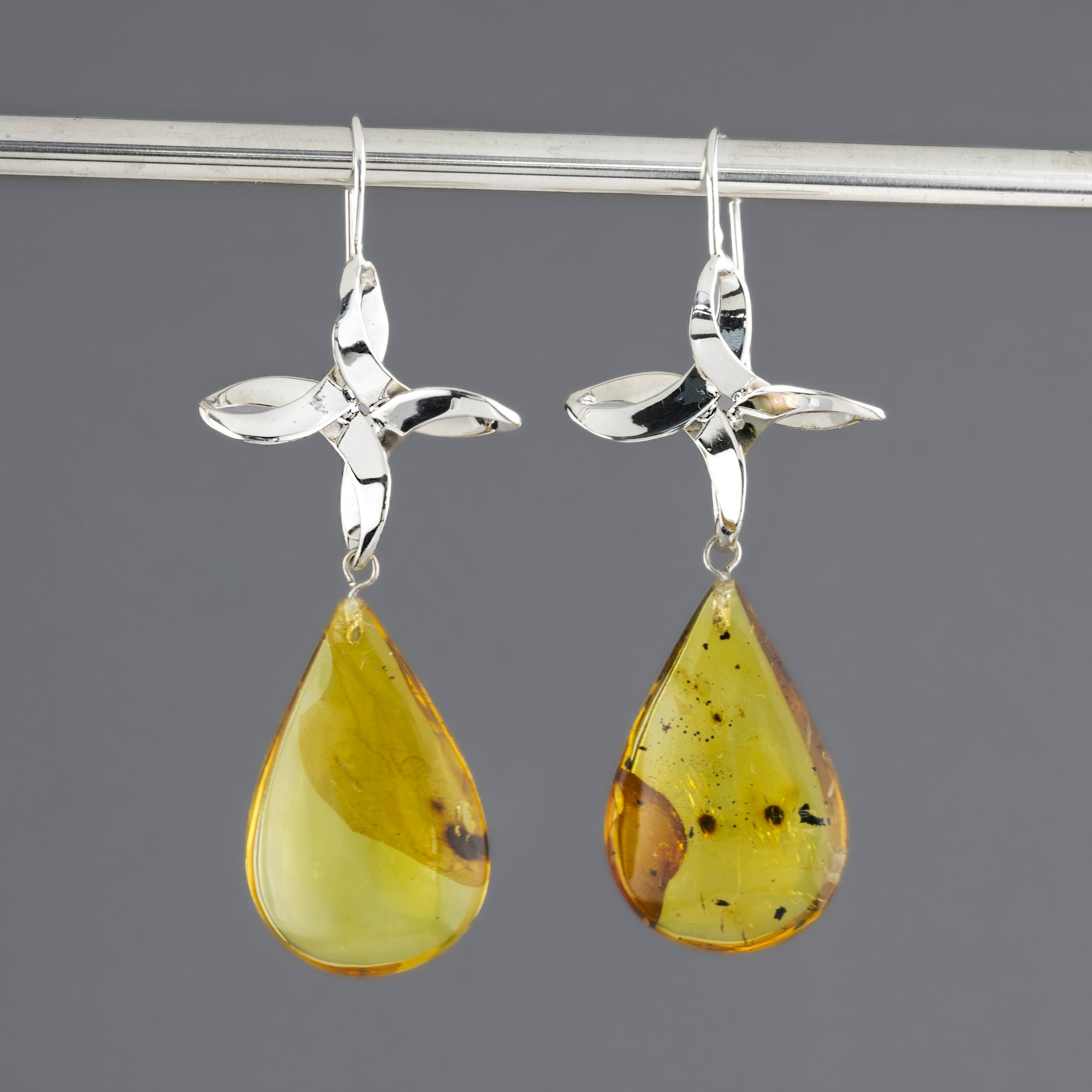 Amber Ribbon Statement Earrings