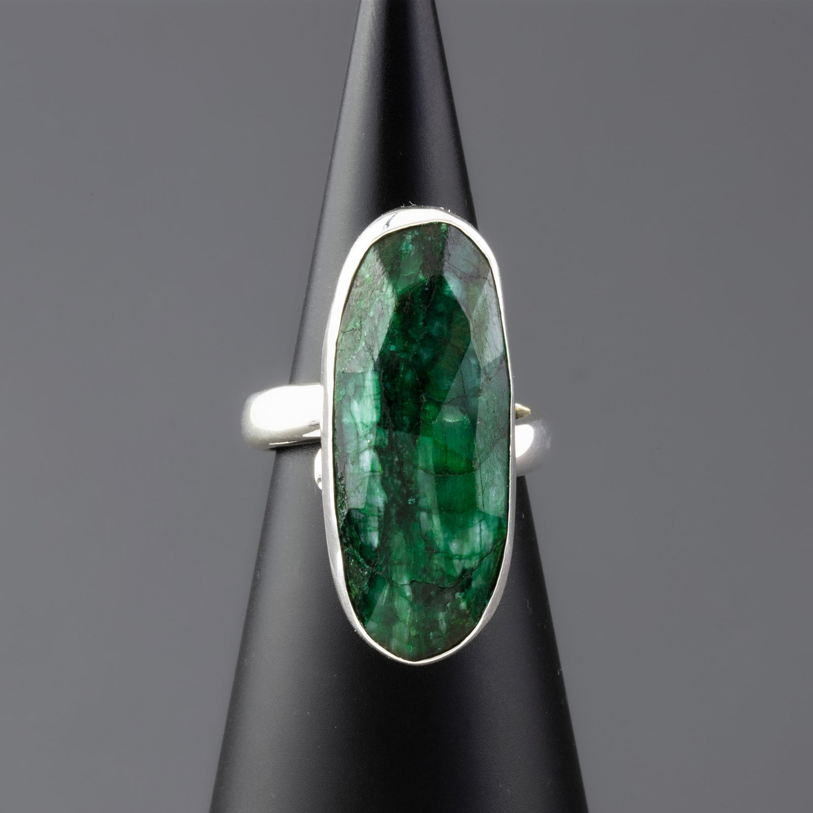 long green spinel ring