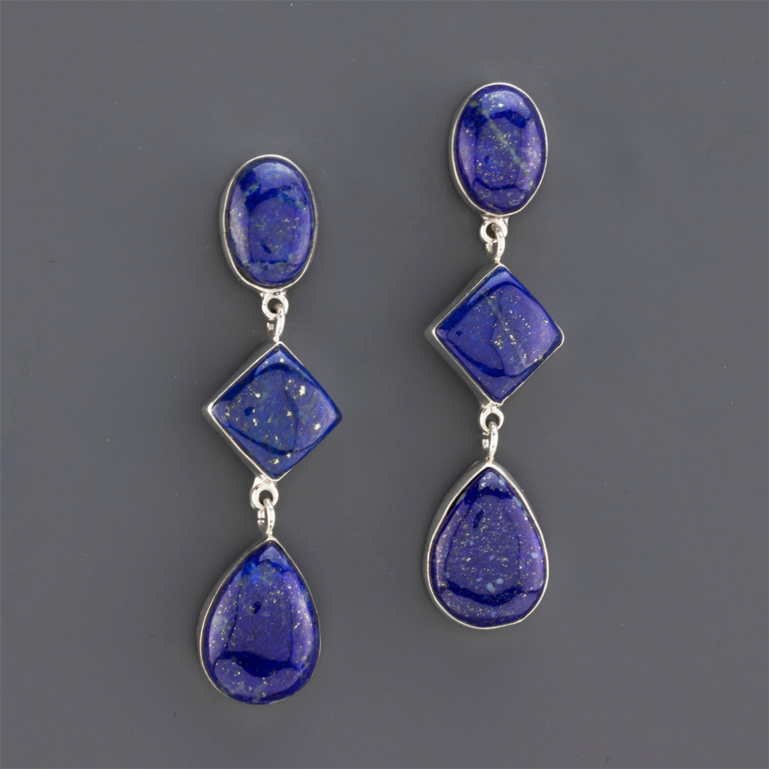 long lapis lazuli dangle earrings