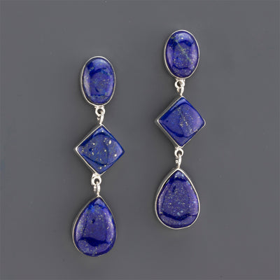 long lapis lazuli dangle earrings