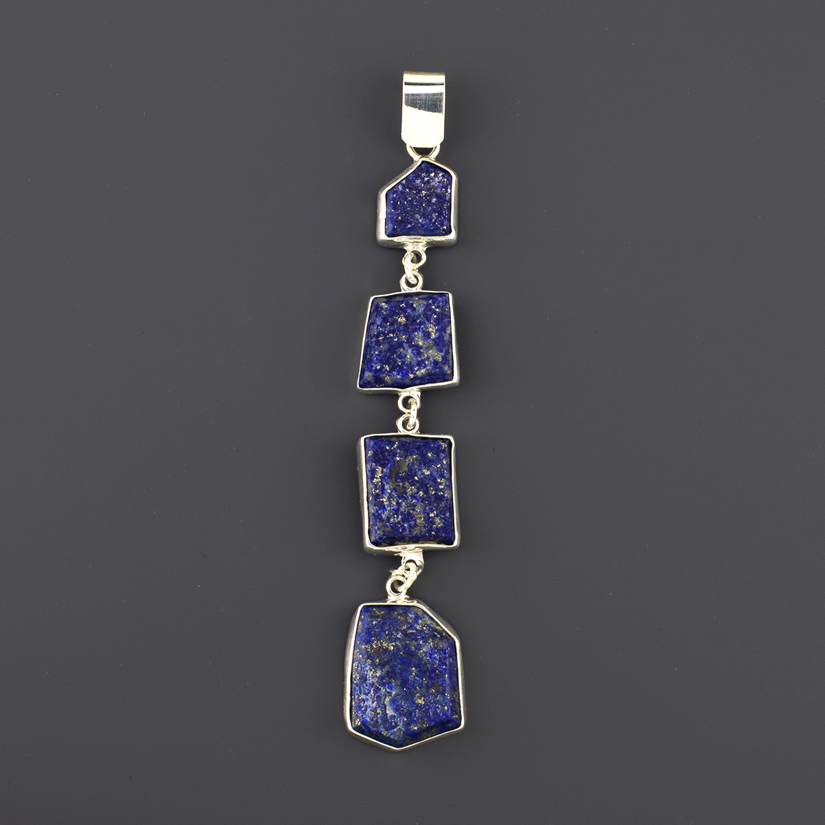 long lapis lazuli statement pendant