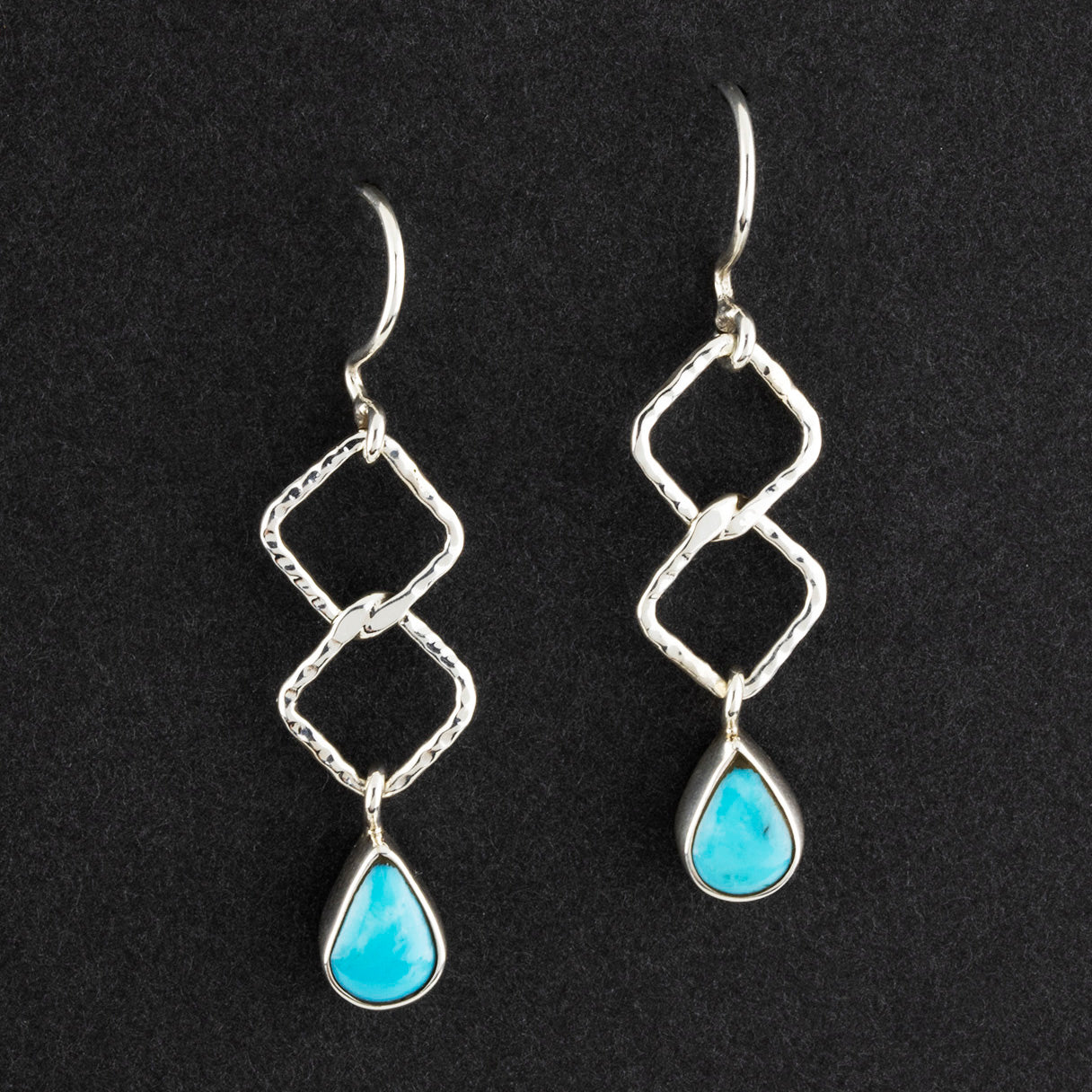 long silver and turquoise dangle earrings