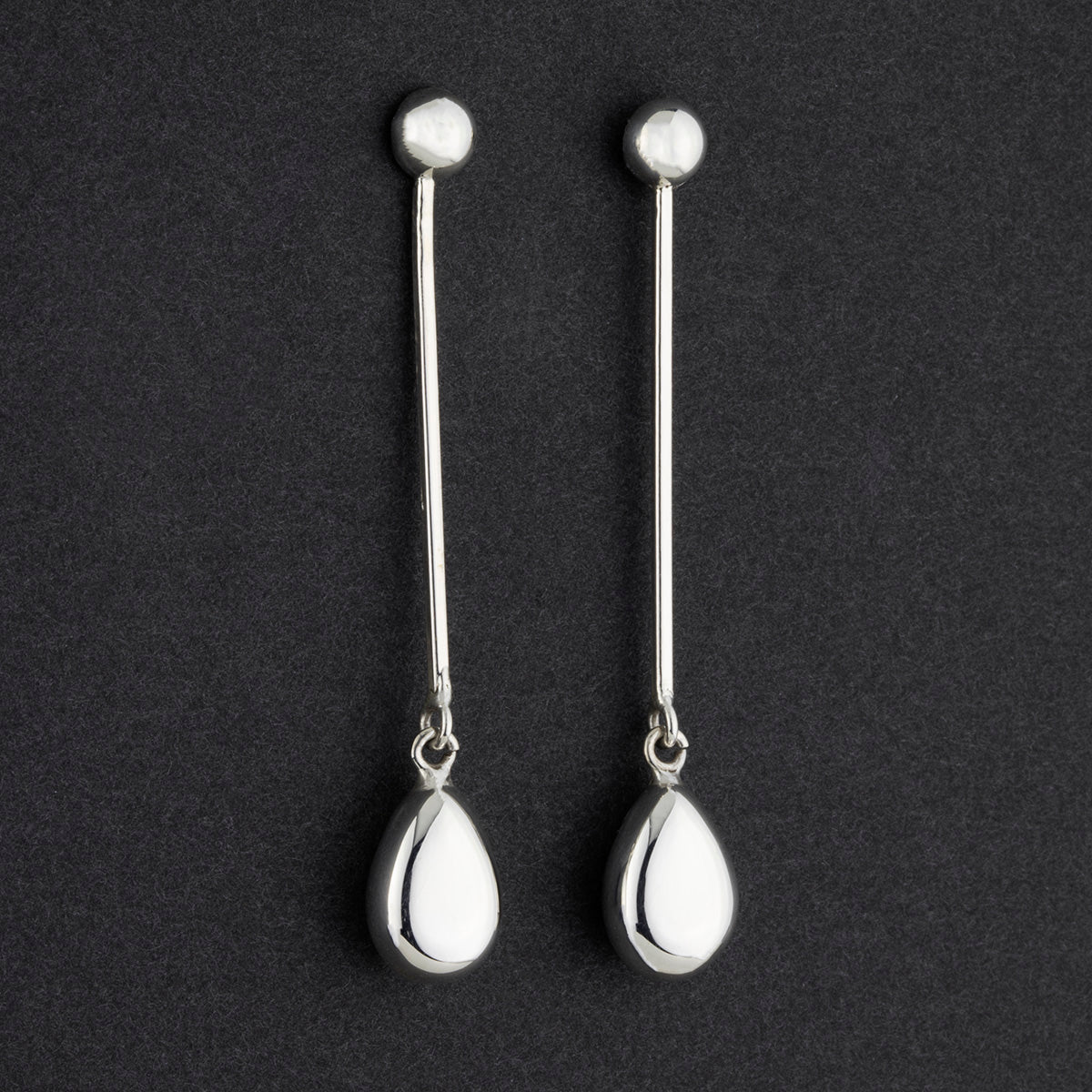 long sterling silver pendulum earrings