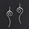 long sterling silver spiral dangle earrings