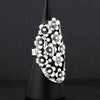 long Taxco silver floral ring