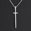 long thin silver cross necklace