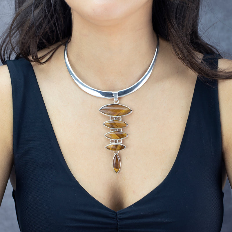 large tiger eye pendant