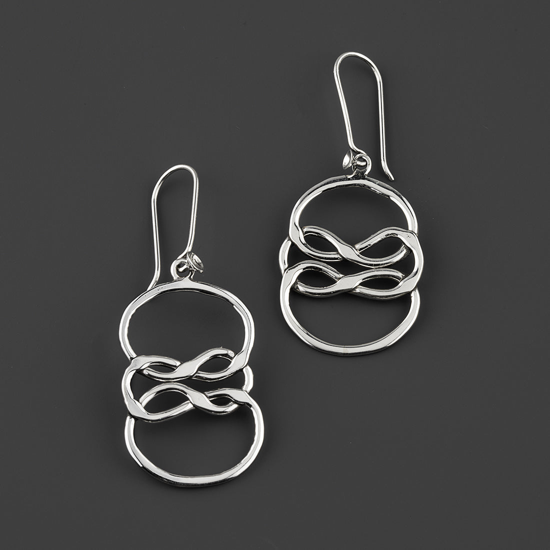 loop de loop sterling silver drop earrings
