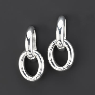 looped in chunky silver hoop earrings