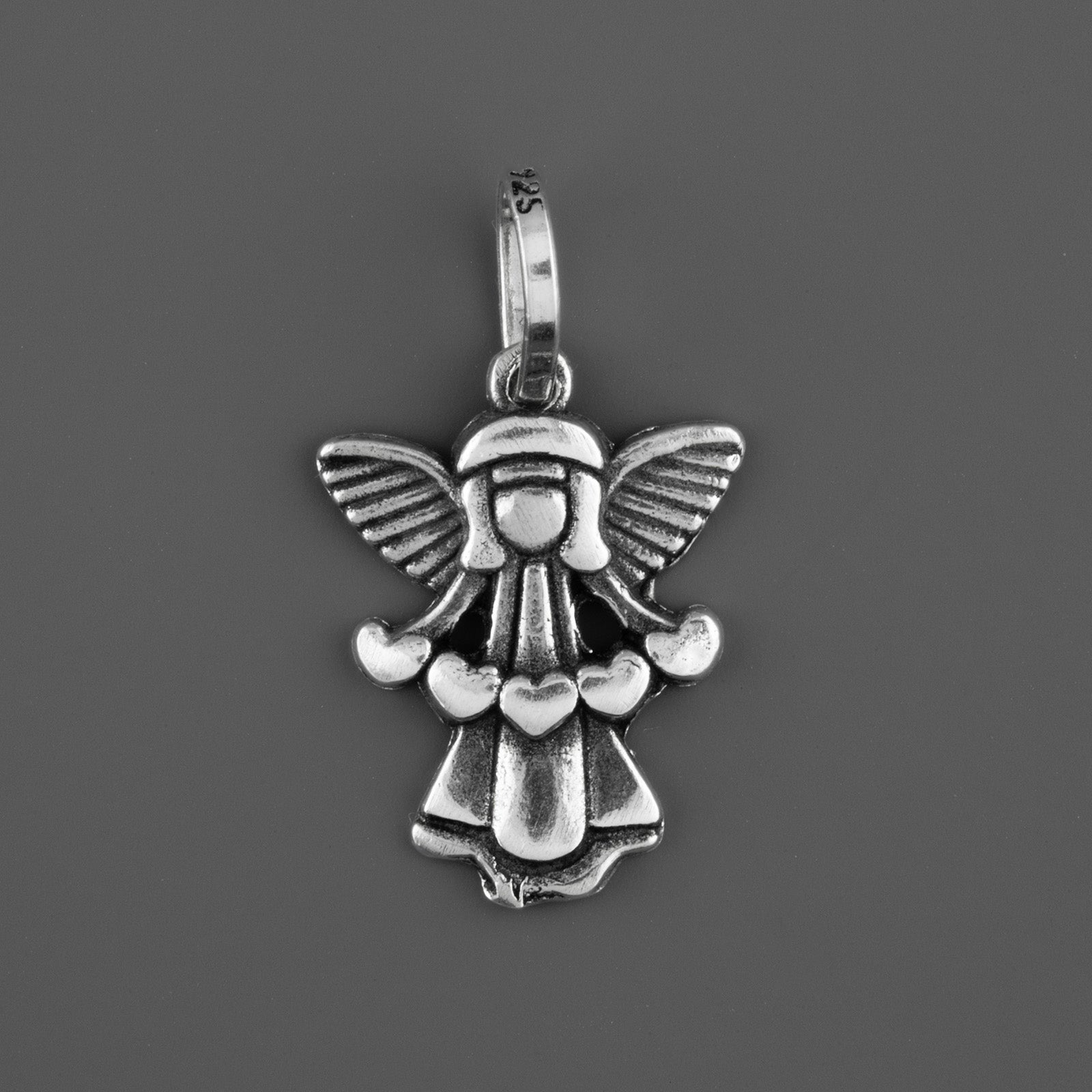 love angle Mexican silver charm