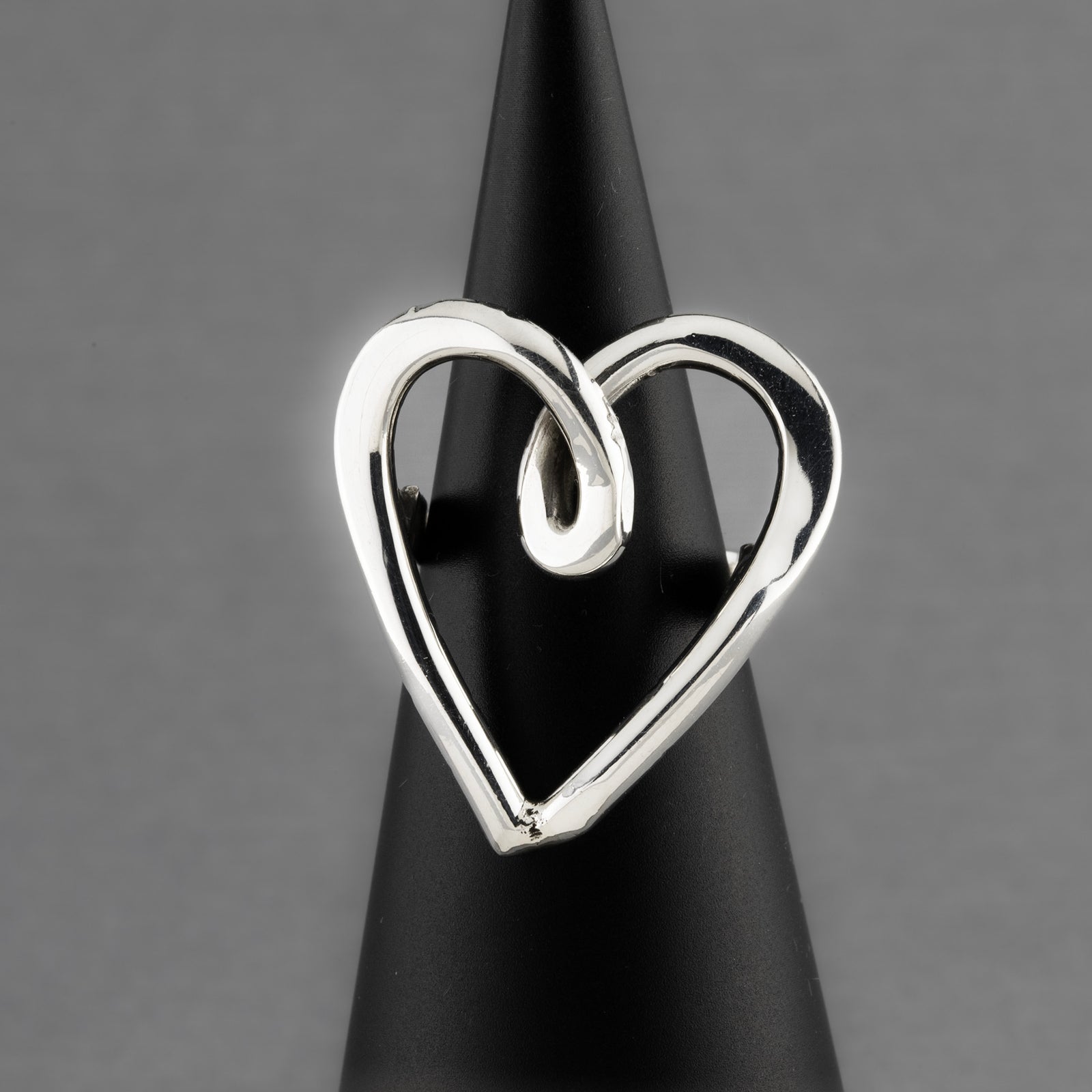 love loop sterling silver heart ring