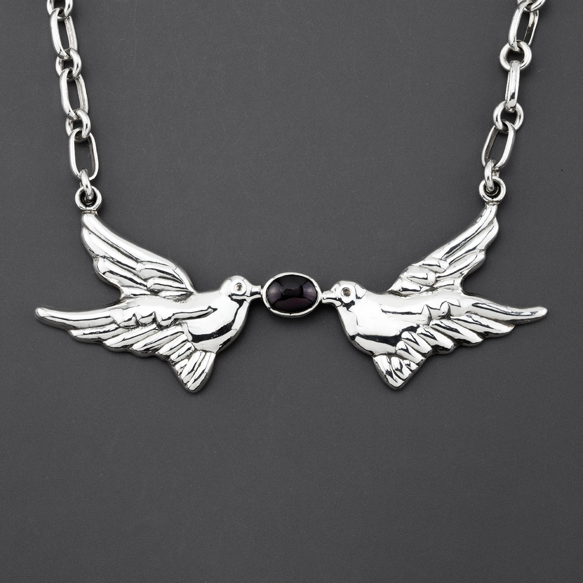 lovebirds Mexican silver necklace