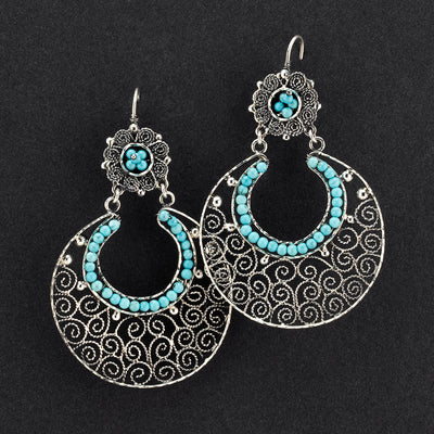 luna azul Mexican silver earrings