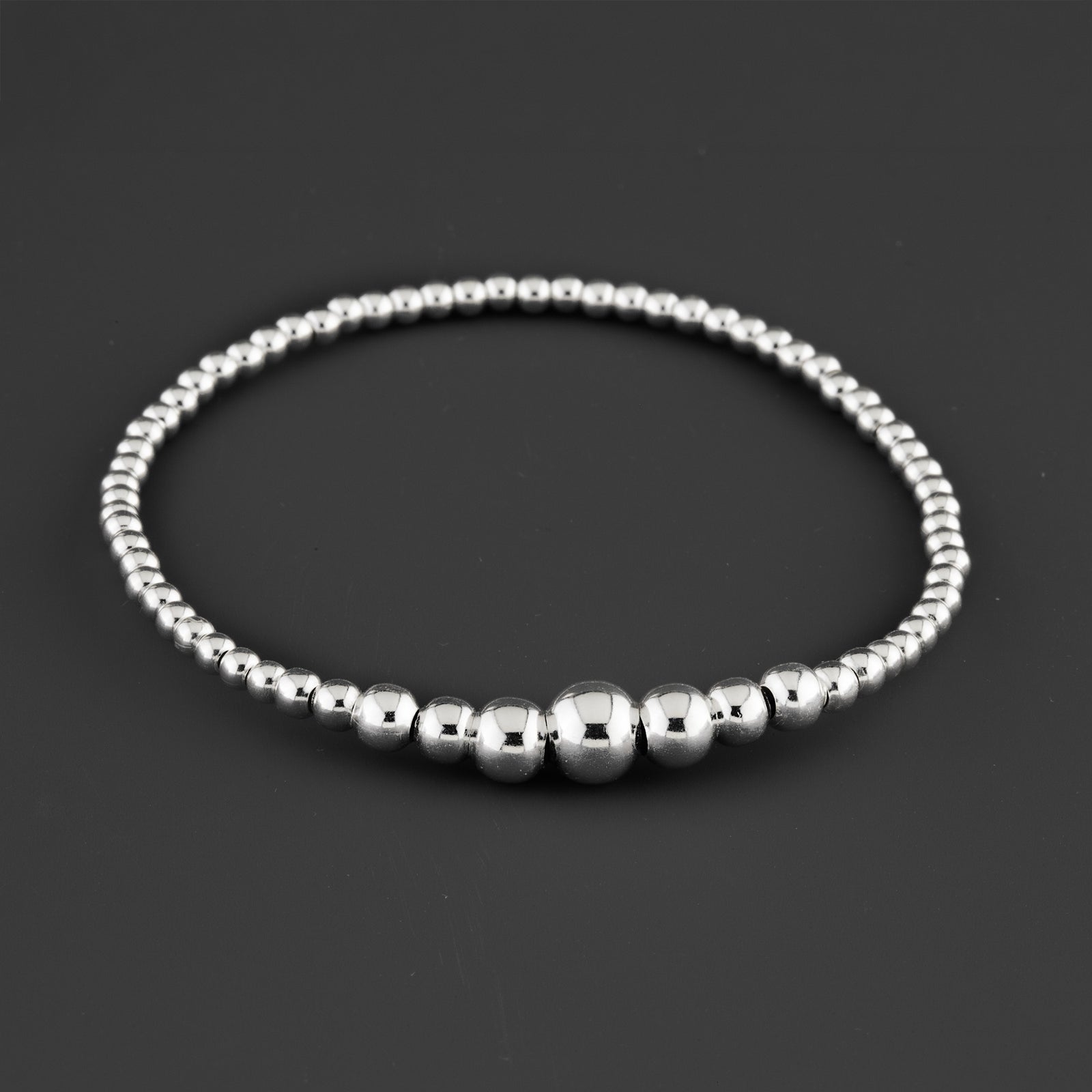 luna beads sterling silver stretch bracelet