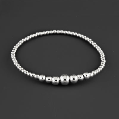 luna beads sterling silver stretch bracelet