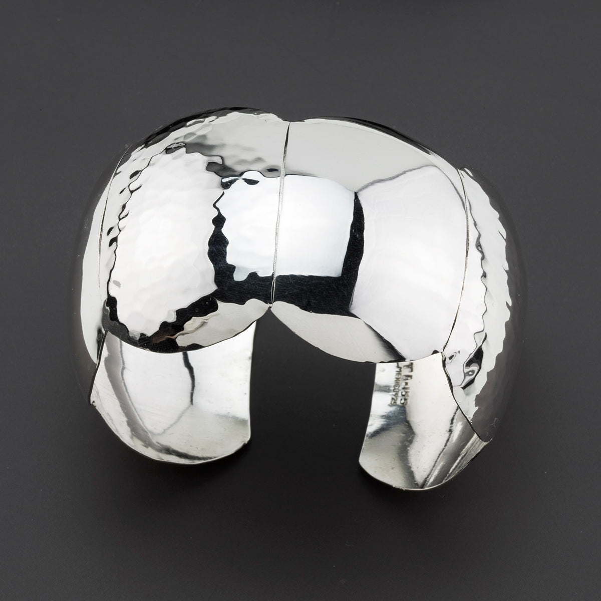 luna shield wide silver cuff bracelet