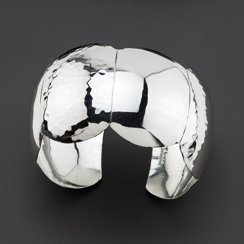 luna shield wide silver cuff bracelet