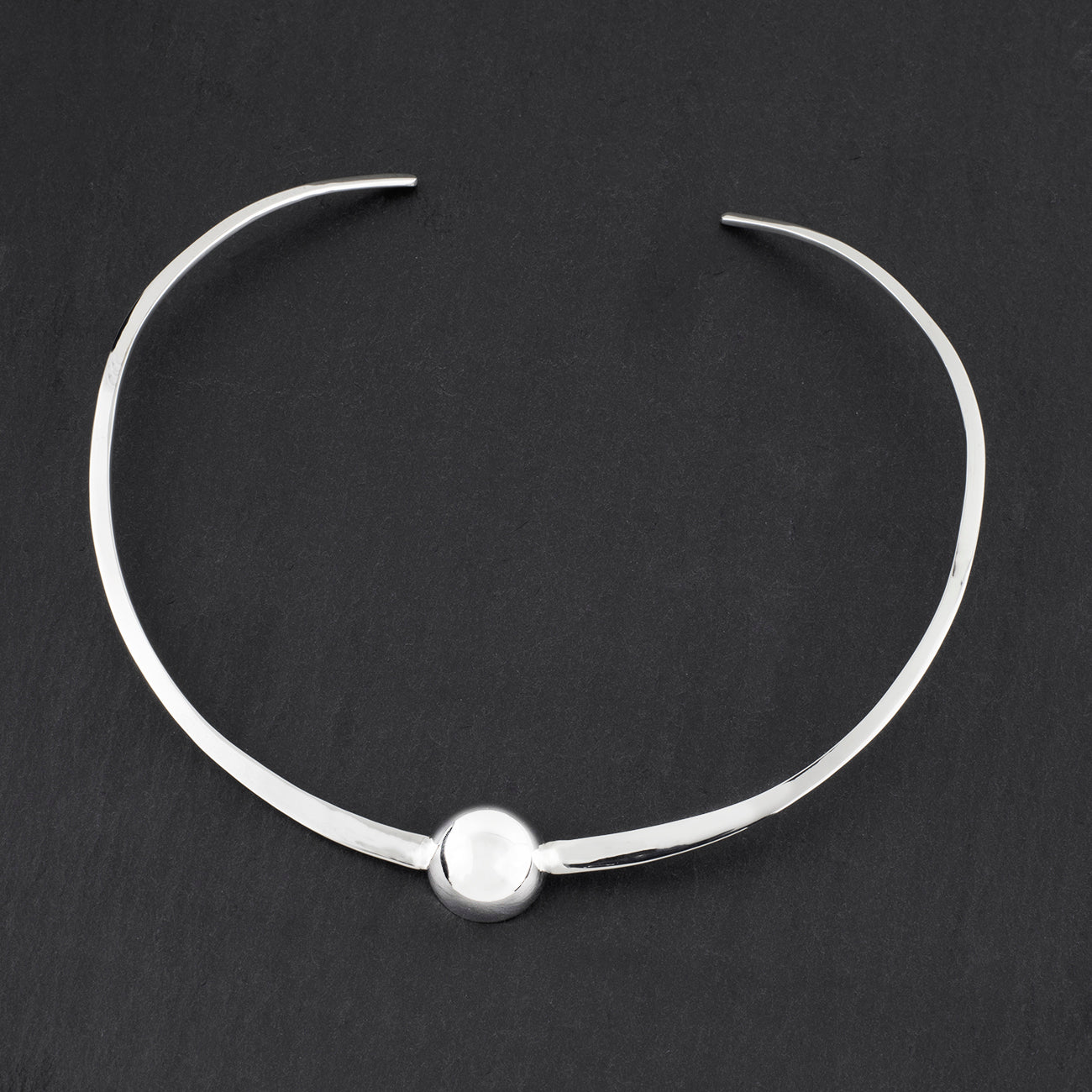 luna line sterling silver choker necklace