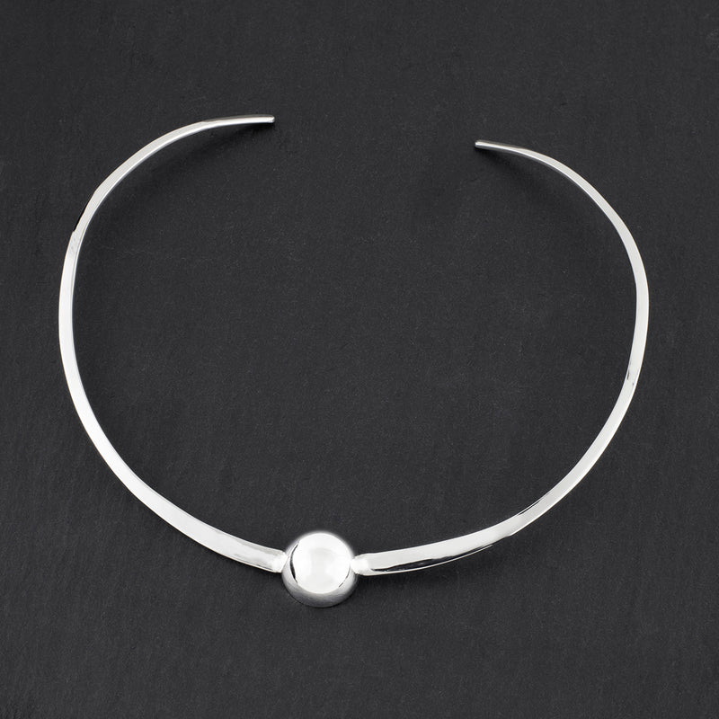 luna line sterling silver choker necklace