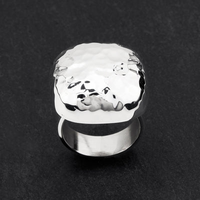 lunar mesa hammered silver ring