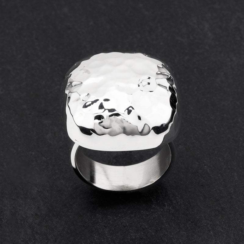 lunar mesa hammered silver ring