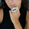 Oversized Mexican Silver Magic Eye Ring